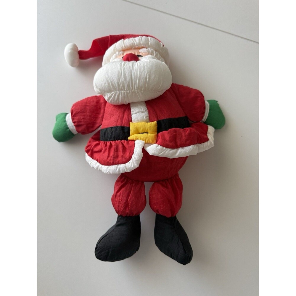 Vintage Hallmark Nylon Parachute Santa Claus Plush Christmas Stuffed 13”